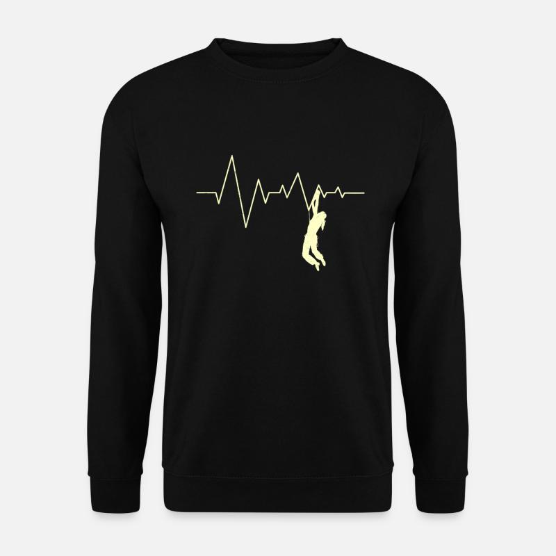 Kletter Boulder Herzschlag Herzfrequenz Klettern - Unisex Pullover - Schwarz