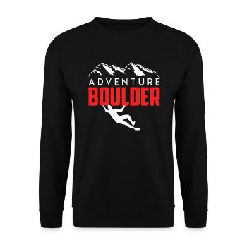 Abenteuer Bouldern Kletterhalle Boulder - Unisex Pullover - Schwarz - Vorne - Alina (178cm) & Michal (187cm)