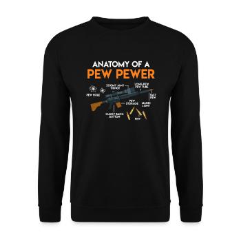 Anatomy of a Pew Pewer Schießstand Waffen - Unisex Pullover - Schwarz - Vorne - Alina (178cm) & Michal (187cm)