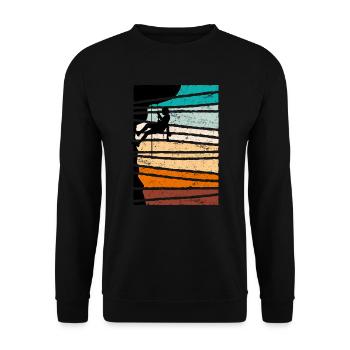 Bergsteiger Kletterer Vintage Felsklettern - Unisex Pullover - Schwarz - Vorne - Alina (178cm) & Michal (187cm)