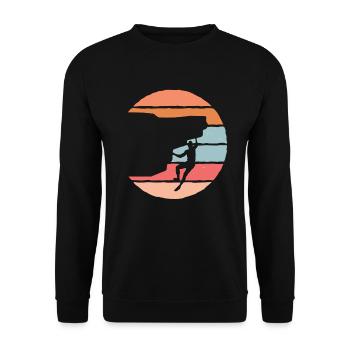 Klettersport Klettern Bergsteiger Felsklettern - Unisex Pullover - Schwarz - Vorne - Alina (178cm) & Michal (187cm)
