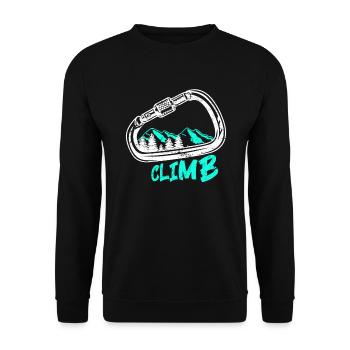Climbing Climbing Rock climbing Free climbing - Unisex Sweatshirt - black - Front - Alina (178cm) & Michal (187cm)