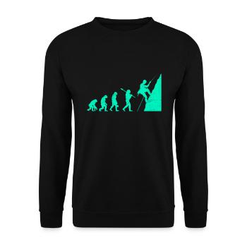 Kletter Evolution Affe Boulderer Kletterer - Unisex Pullover - Schwarz - Vorne - Alina (178cm) & Michal (187cm)