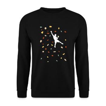 Kletter Sport Kletterhalle Klettergriffe Bouldern - Unisex Pullover - Schwarz - Vorne - Alina (178cm) & Michal (187cm)