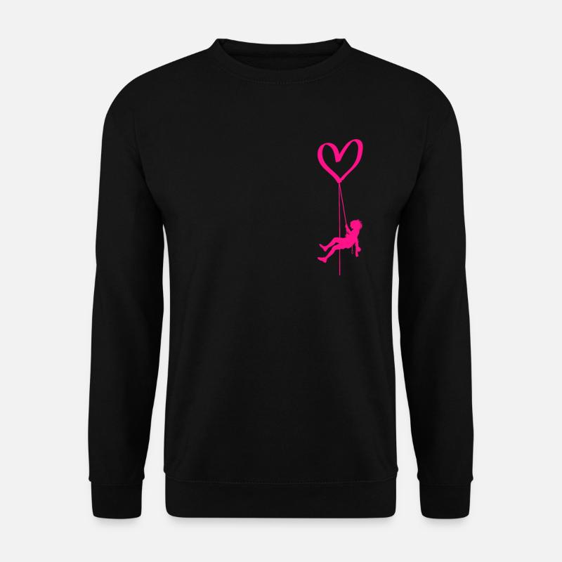 Kletter Herz Felsklettern Freiklettern Vorstieg - Unisex Pullover - Schwarz