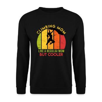 Vintage Climbing Mama Mother Via Ferrata - Unisex Sweatshirt - black - Front - Alina (178cm) & Michal (187cm)