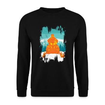 Schneemobil Motorschlitten Winter Motorsport - Unisex Pullover - Schwarz - Vorne - Alina (178cm) & Michal (187cm)