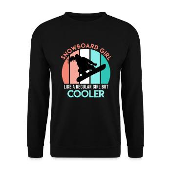 Frauen Snowboard Spruch Snowboard Girl Boarder - Unisex Pullover - Schwarz - Vorne - Alina (178cm) & Michal (187cm)