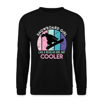 Snowboarderin Snowboard Girl much cooler - Unisex Pullover - Schwarz - Vorne - Alina (178cm) & Michal (187cm)