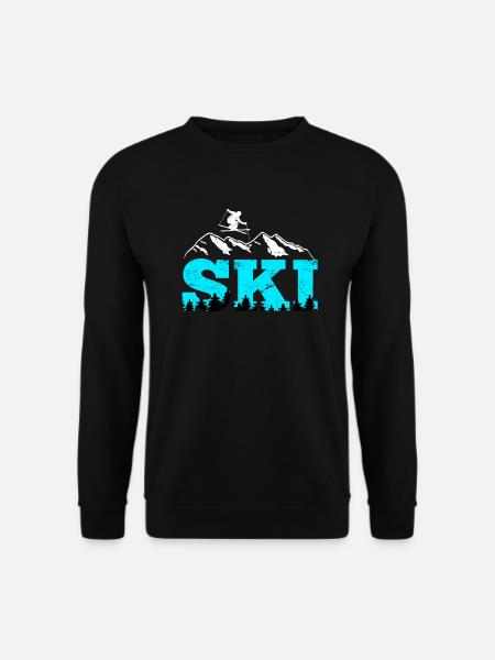 Skifahrer Ski Wintersport Ski - Unisex Pullover - Schwarz