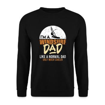 Windsurfer Papa Geschenk Windsurfing Dad Spruch - Unisex Pullover - Schwarz - Vorne - Alina (178cm) & Michal (187cm)