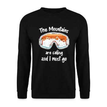 Skiers Ski Apres Ski Mountains Call - Unisex Sweatshirt - black - Front - Alina (178cm) & Michal (187cm)