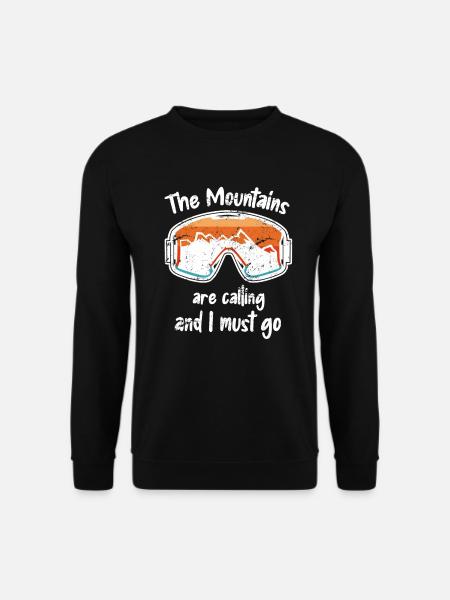 Ski ski ski apres ski montagnes Appels - Sweat-shirt Unisexe - noir