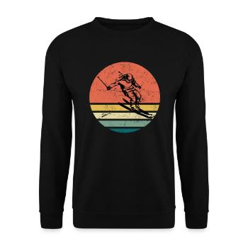 Ski holiday Skier Skier Ski - Unisex Sweatshirt - black - Front - Alina (178cm) & Michal (187cm)