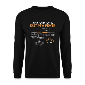 Anatomy of a fast Pew Pewer Weapons - Unisex Sweatshirt - black - Front - Alina (178cm) & Michal (187cm)