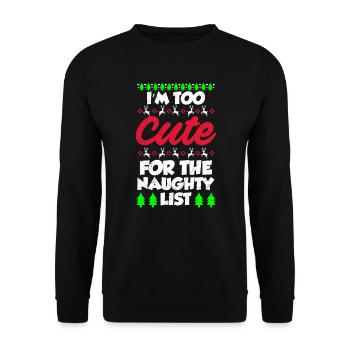 Cute for naughty list Nikolaus Christmas - Unisex Sweatshirt - black - Front - Alina (178cm) & Michal (187cm)