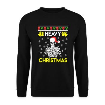 Heavy Christmas Skeleton Skull Ugly Christmas - Unisex Sweatshirt - black - Front - Alina (178cm) & Michal (187cm)