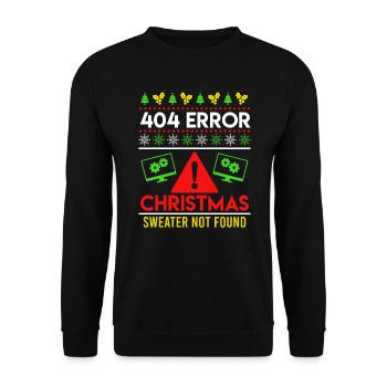 Christmas Proverbe 404 Error Sweater not Found - Sweat-shirt Unisexe - noir - Devant - Alina (178cm) & Michal (187cm)