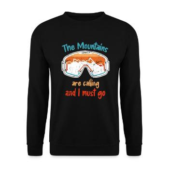The mountains call skiers skiing holidays - Unisex Sweatshirt - black - Front - Alina (178cm) & Michal (187cm)