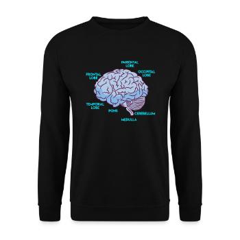 Anatomie eines Gehirns Medizin Student - Unisex Pullover - Schwarz - Vorne - Alina (178cm) & Michal (187cm)