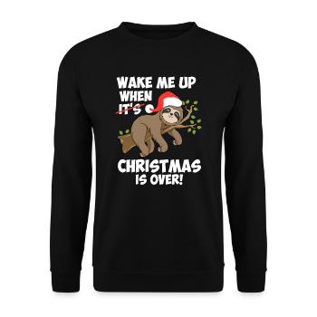 Ugly Christmas Paresseux Anti-Noël - Sweat-shirt Unisexe - noir - Devant - Alina (178cm) & Michal (187cm)