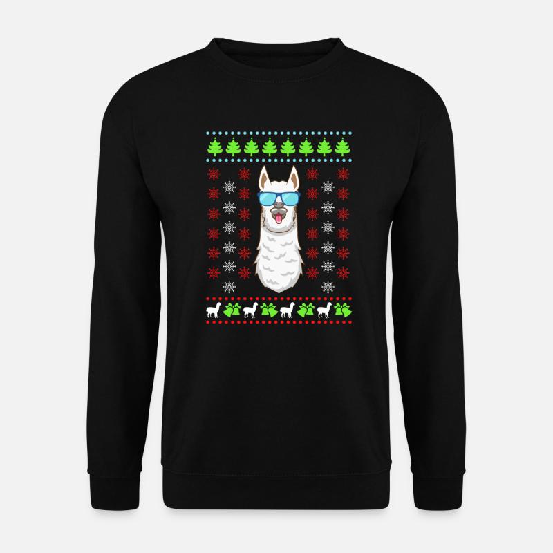 Lama Alpaka Ugly Christmas - Unisex Pullover - Schwarz