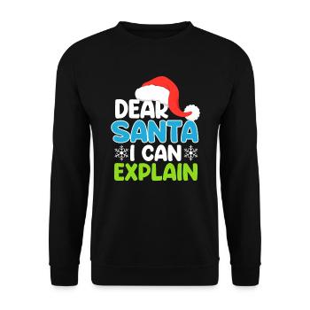 Dear Santa i can explain sort drôle - Sweat-shirt Unisexe - noir - Devant - Alina (178cm) & Michal (187cm)