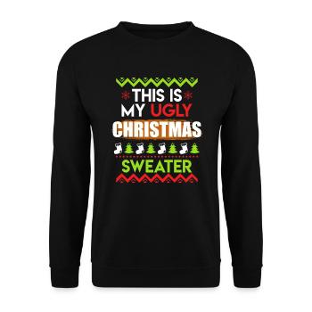 Noël Nikolaus This is my - Sweat-shirt Unisexe - noir - Devant - Alina (178cm) & Michal (187cm)