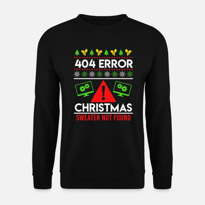 Anti Weihnachten Ugly Christmas 404 Error - Unisex Pullover - Schwarz