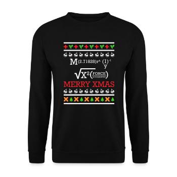 Weihnachten Merry Xmas Mathe Mathematik - Unisex Pullover - Schwarz - Vorne - Alina (178cm) & Michal (187cm)