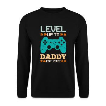 Level up to Daddy 2022 Gaming Père devenir papa - Sweat-shirt Unisexe - noir - Devant - Alina (178cm) & Michal (187cm)