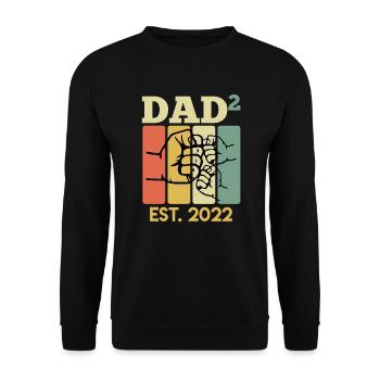 Vintage Papa 2022 Zwillinge zweites Kind Vater - Unisex Pullover - Schwarz - Vorne - Alina (178cm) & Michal (187cm)