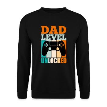 Dad Level unlocked dad-to-be 2022 Gaming - Unisex Sweatshirt - black - Front - Alina (178cm) & Michal (187cm)
