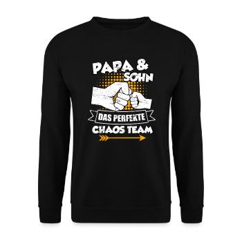 Papa et fils le parfait chaos équipe fils père - Sweat-shirt Unisexe - noir - Devant - Alina (178cm) & Michal (187cm)