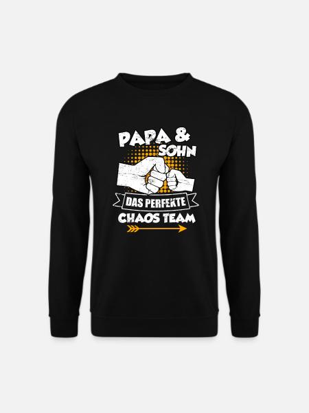 Papa und Sohn das perfekte Chaos Team Sohn Vater - Unisex Pullover - Schwarz