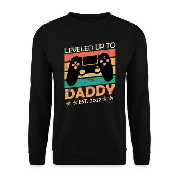 Werdender Vater 2022 Gaming Dad Papa 2022 - Unisex Pullover - Schwarz - Vorne - Alina (178cm) & Michal (187cm)