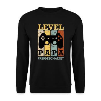 Gaming Vater werdender Papa 2022 Vatertag - Unisex Pullover - Schwarz - Vorne - Alina (178cm) & Michal (187cm)