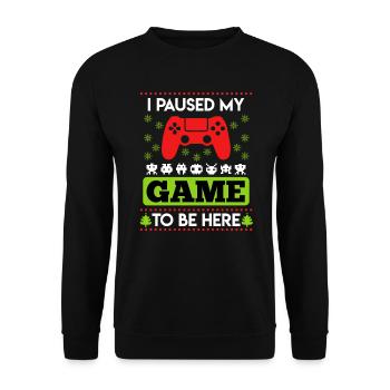 Gamer La veille de Noël Noël jeu sort - Sweat-shirt Unisexe - noir - Devant - Alina (178cm) & Michal (187cm)