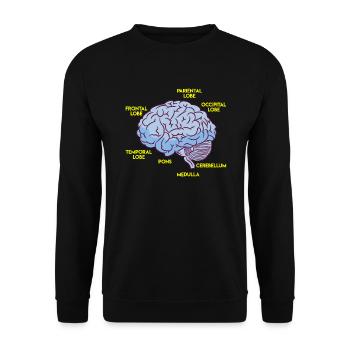 Anatomie d’un cerveau - Sweat-shirt Unisexe - noir - Devant - Alina (178cm) & Michal (187cm)