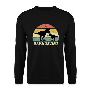 Maman Saurus Mère en devenir 2022 Grossesse - Sweat-shirt Unisexe - noir - Devant - Alina (178cm) & Michal (187cm)