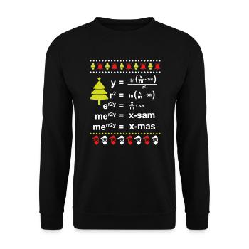 Mathematiker Mathe Ugly Christmas Gleichung - Unisex Pullover - Schwarz - Vorne - Alina (178cm) & Michal (187cm)