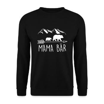 Mama Bär werdende Mutter Schwangerschaft - Unisex Pullover - Schwarz - Vorne - Alina (178cm) & Michal (187cm)
