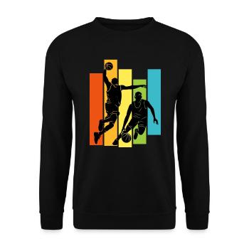 Dunking Basketball Basketballer - Unisex Pullover - Schwarz - Vorne - Alina (178cm) & Michal (187cm)
