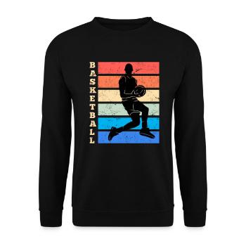 Basket basket-ball vintage - Sweat-shirt Unisexe - noir - Devant - Alina (178cm) & Michal (187cm)