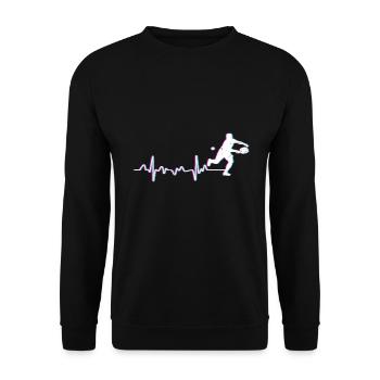 Pickleball Herzschlag Pickleball Spieler - Unisex Pullover - Schwarz - Vorne - Alina (178cm) & Michal (187cm)