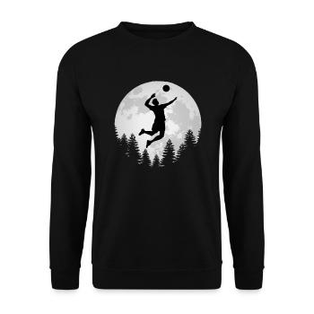 Volleyballer Vollmond Volleyball - Unisex Pullover - Schwarz - Vorne - Alina (178cm) & Michal (187cm)