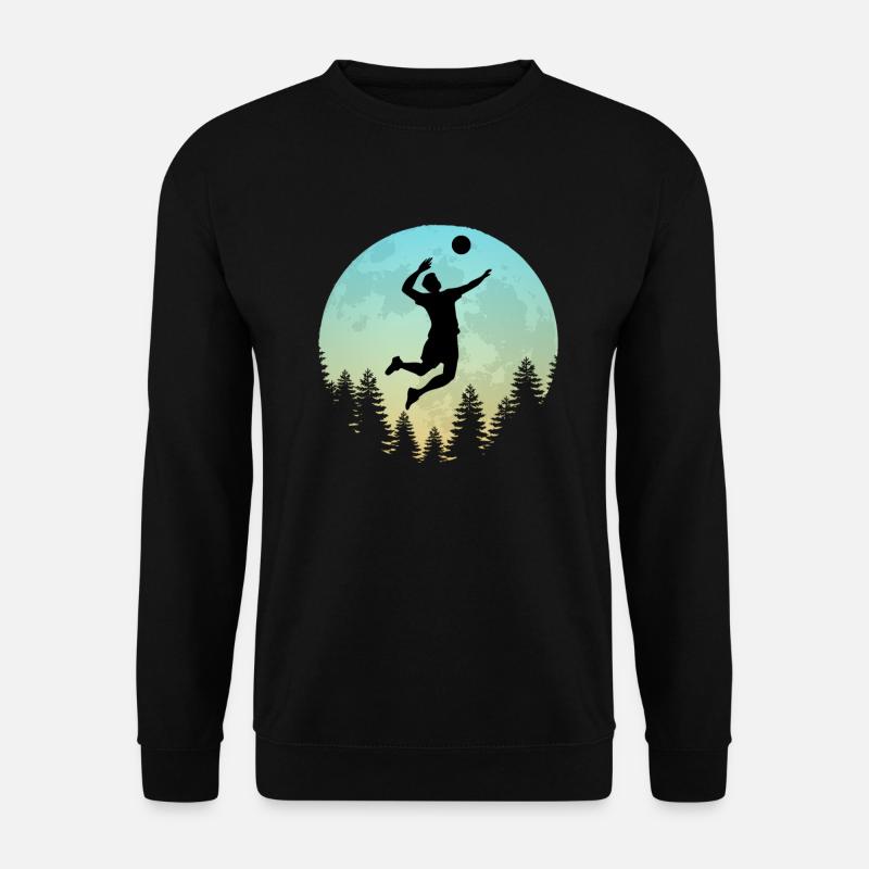 Volleyballspieler Mond Vollmond Volleyballer - Unisex Pullover - Schwarz