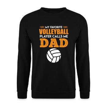 Volleyball Child Father Saying Volleyball - Unisex Sweatshirt - black - Front - Alina (178cm) & Michal (187cm)