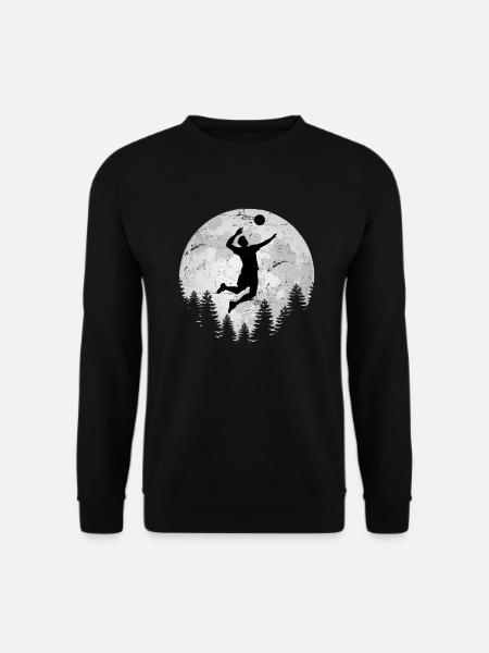 Volleyball Vollmond Aufschlag Schmetterball - Unisex Pullover - Schwarz