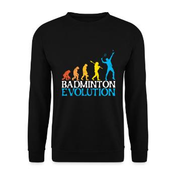 Badminton Evolution Monkey Badminton Player - Unisex Sweatshirt - black - Front - Alina (178cm) & Michal (187cm)
